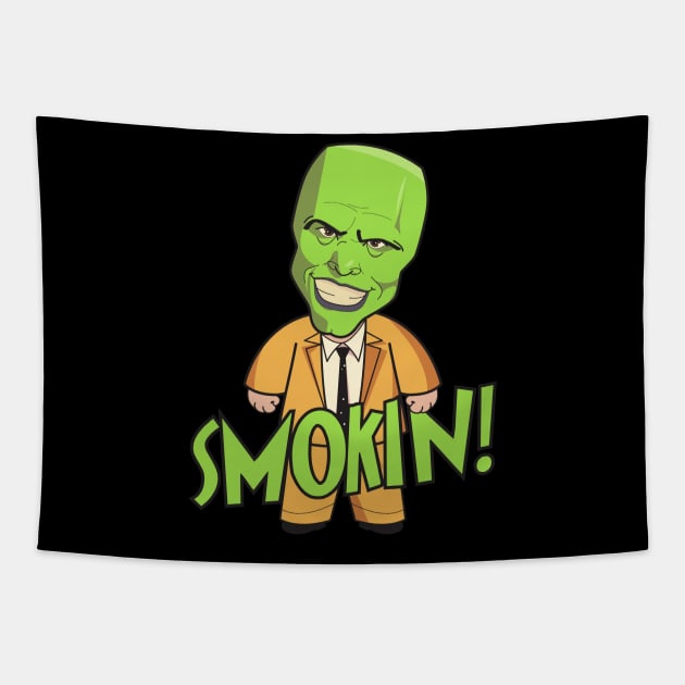 The Mask Smokin Funny Tapestry by portraiteam