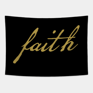 Gold Christmas Faith Minimal Typography Tapestry