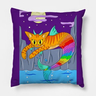 Rainbow Mer-cat Pillow