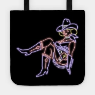 Las Vegas Cowgirl Neon Sign Tote