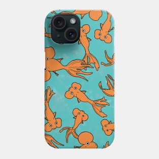 Orange Goldfish on Teal Phone Case