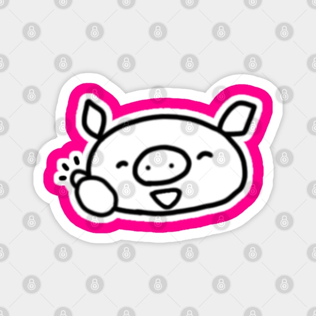 Okay Boo the kawaii pig. Magnet by anothercoffee