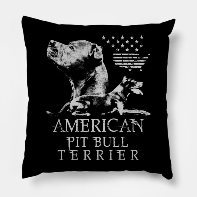 American Pit Bull Terrier - APBT Pillow by Nartissima