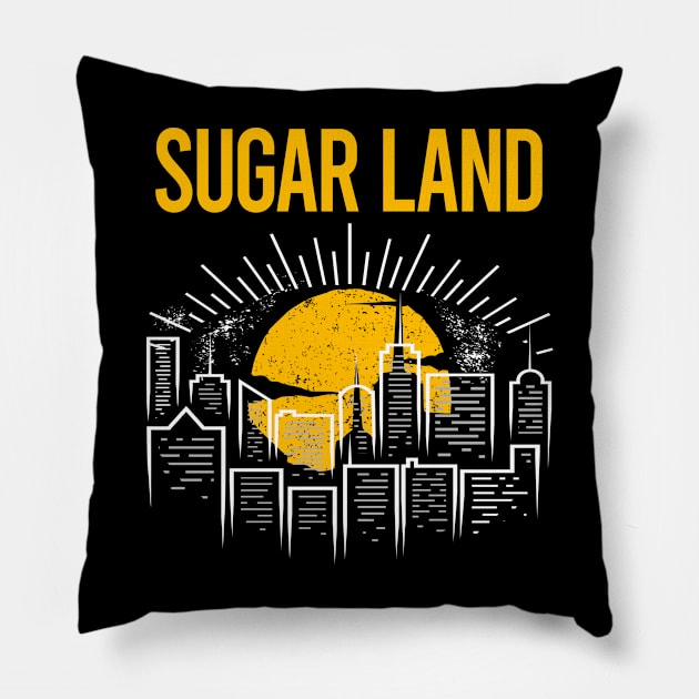 Yellow Moon Sugar Land Pillow by flaskoverhand