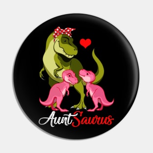 Auntsaurus T-Shirt T-rex Aunt Saurus Dinosaur Pin