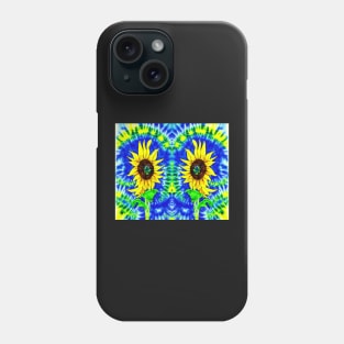 Tie Dye Sunflowers - Blue Aesthetic Psychedelic Phone Case