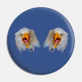 Double Bald eagle Scream Pin