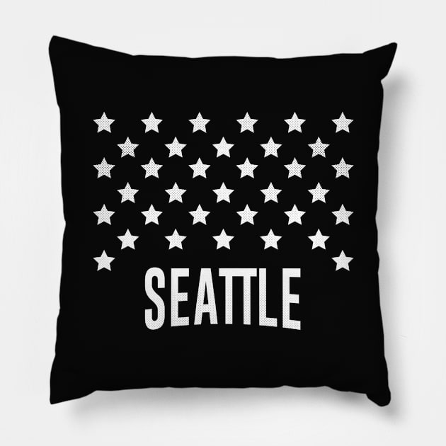 Seattle, Washington - WA, USA Stars Flag Pillow by thepatriotshop