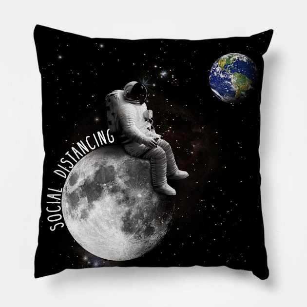 Space Social Distancing Pillow by wookiemike