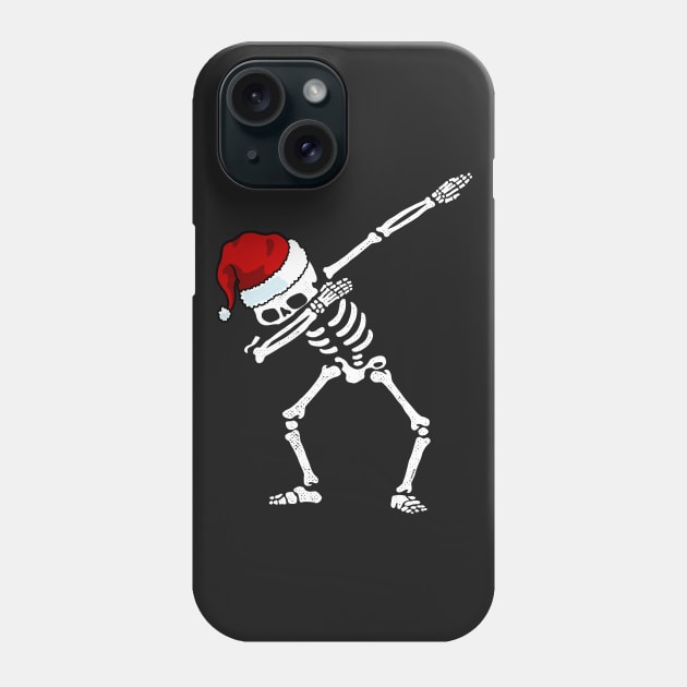 Dabbing Skeleton Shirt Santa Hat Christmas Shirt Dab Skull Phone Case by vo_maria