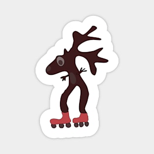 Deer on skates Magnet