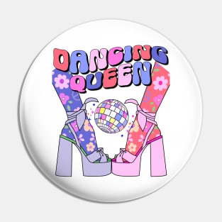 Dancing Queen Disco Ball Retro Groovy Vibes Pin