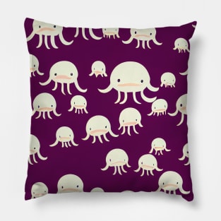 Frowny Octopus - Super Cute Purple Cephalopod Pattern Pillow