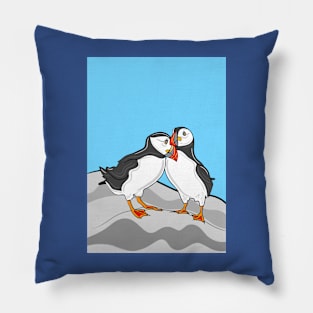 Puffin Lovebirds Pillow