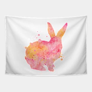 Peachy Pink Bunny Watercolor Painting 3 Tapestry