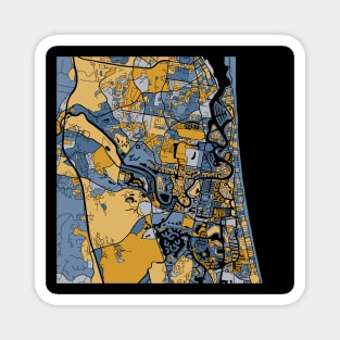 Gold Coast Map Pattern in Blue & Gold Magnet