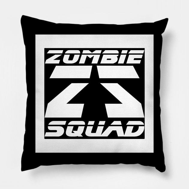 Zombie Squad ZS Replicant (White) Pillow by Zombie Squad Clothing