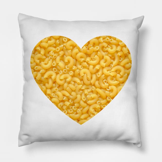 Macaroni Pasta Elbow Noodles Food Heart Pillow by love-fi