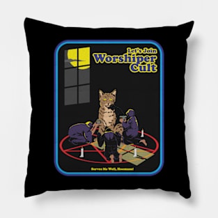 worshiper cult cat Pillow