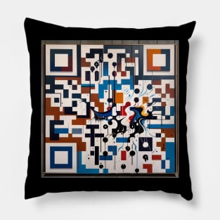 RickRoll QR Code Abstract Painting Pillow