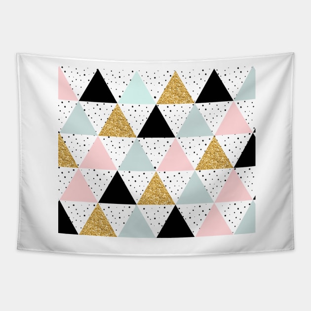 Geometric serendipity - Scandinavian blush and mint Tapestry by RoseAesthetic