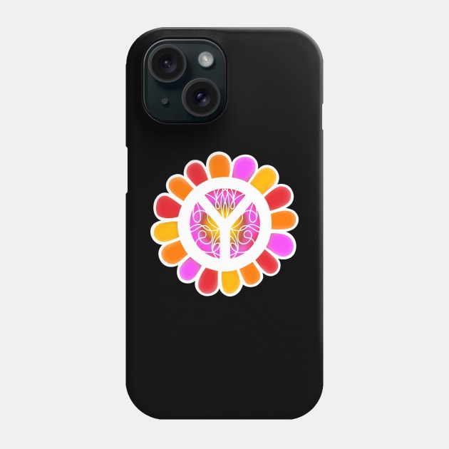 FLORAL Peace Sign Hippie Lifestyle Phone Case by SartorisArt1