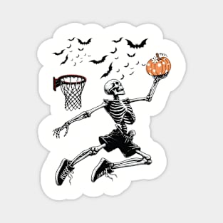 Basketball Skeleton Halloween Magnet