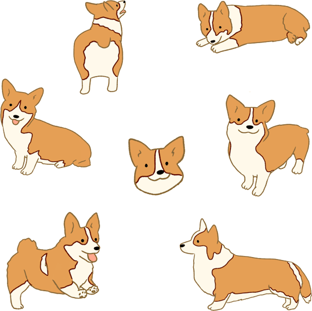 Corgi illustration pack Kids T-Shirt by Mayarart