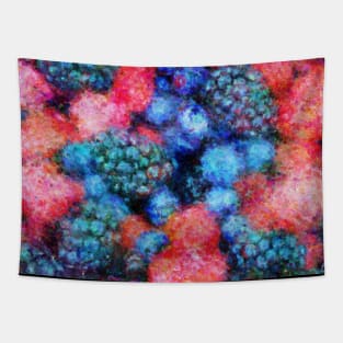 Fresh Berries All Over Impressionist Painting Tapestry