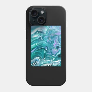 Teal and Purple Acrylic Pour Painting Phone Case
