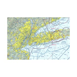 New York City Airspace - NYC, JFK, EWR, LGA, TEB - Aviation Map T-Shirt