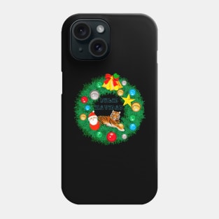 Tigre Deseando Feliz Navidad - Tiger Wishes Merry Christmas Phone Case