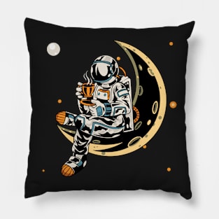 Having tea on the moon Pillow