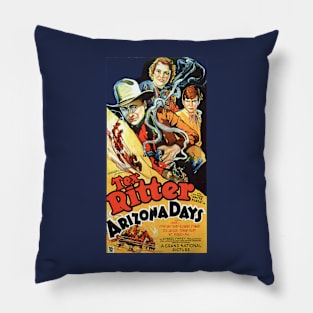 Vintage Western Movie Poster - Arizona Days Pillow