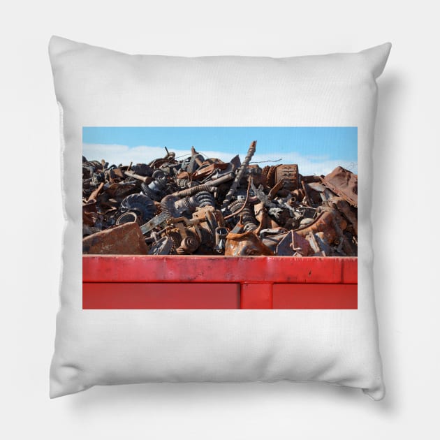 Scrap metal (C009/1551) Pillow by SciencePhoto