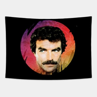 Tom Selleck-Retro 80s Aesthetic Design Tapestry