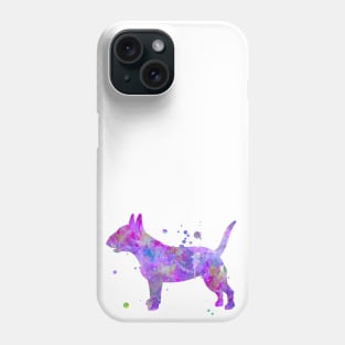 Bull Terrier Dog Watercolor Painting Phone Case