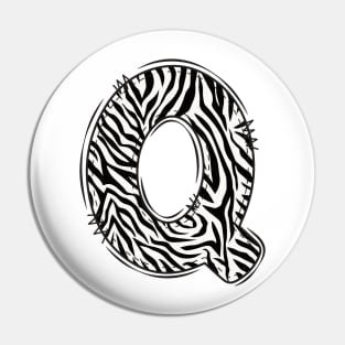 Zebra Letter Q Pin