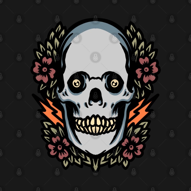 skull and flower illustration by donipacoceng