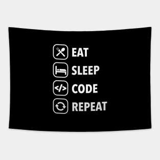 Eat sleep code repeat Tapestry