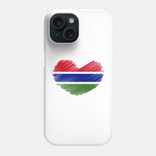 Gambia Heart Flag Design Phone Case