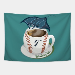 Coffee Breaking Ball Manta Ray withT! Tapestry