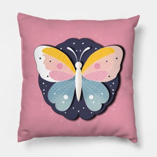 Vibrant butterfly with artistic patterns Pillow