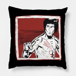 Red Bruce Lee Pillow