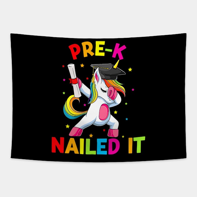 Pre-K Graduation Dabbing Unicorn Tapestry by jerranne