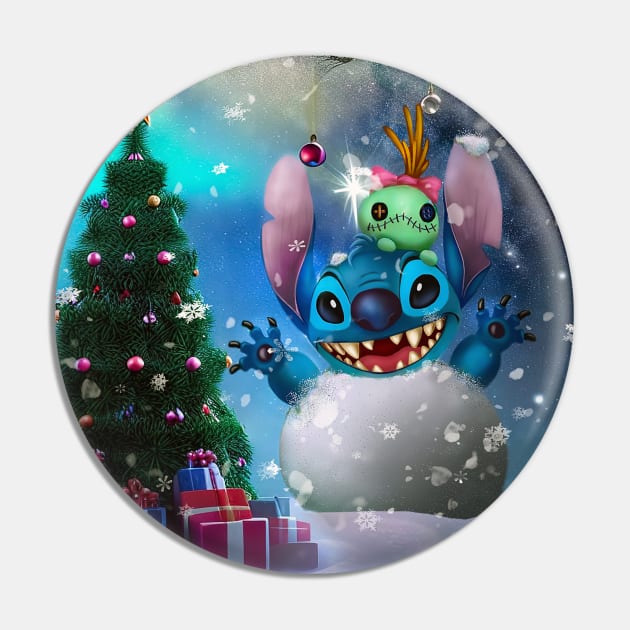 Stitch, play snowballs Pin by cloudart2868