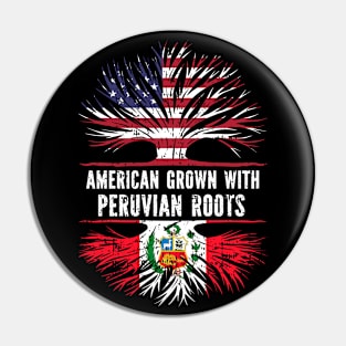 American Grown with Peruvian Roots USA Flag Pin