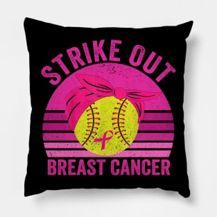 Strike Out Breast Cancer Baseball Fight Awareness Men Women Pillow