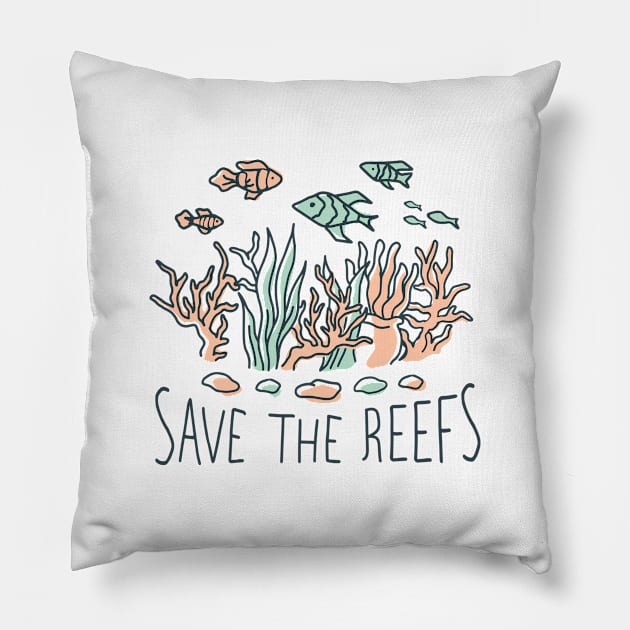 SAVE THE REEFS Pillow by Bombastik