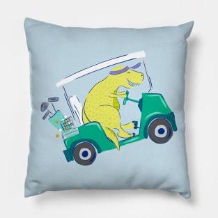 Golf Carting Dino Pillow